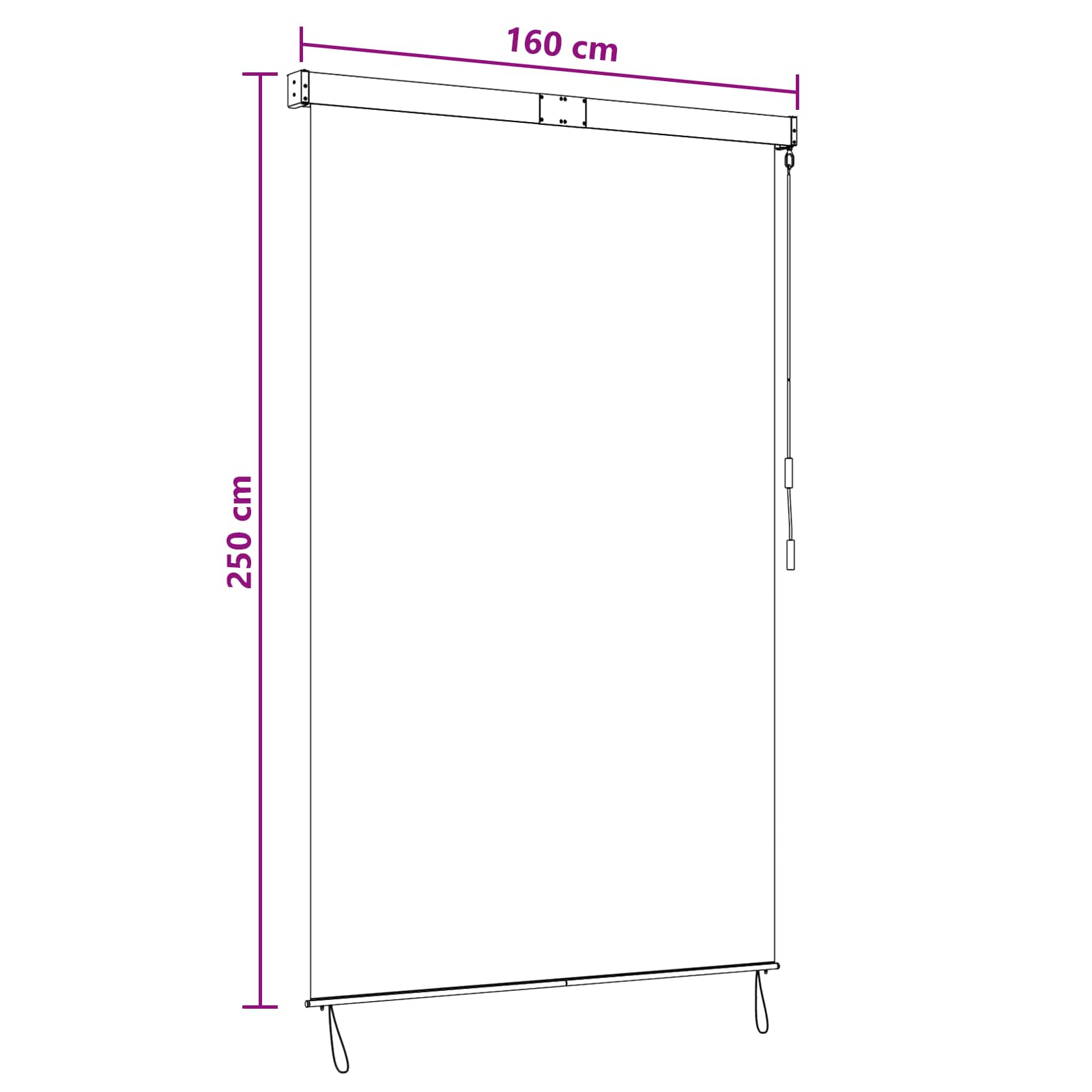 Rullegardin Flerfarvet 160 x 250 cm Stof og Aluminium