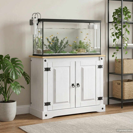 Akvarium stand Corona Hvid og brun 81,5 x 37 x 73 cm