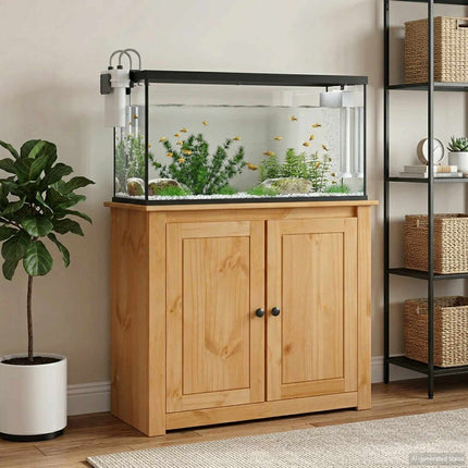 Akvarium stand PANAMA Brun 81 x 36 x 73 cm Massivt fyrretræ