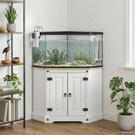 Akvarium stand Corona Hvid 70 x 70 x 73 cm Massivt fyrretræ