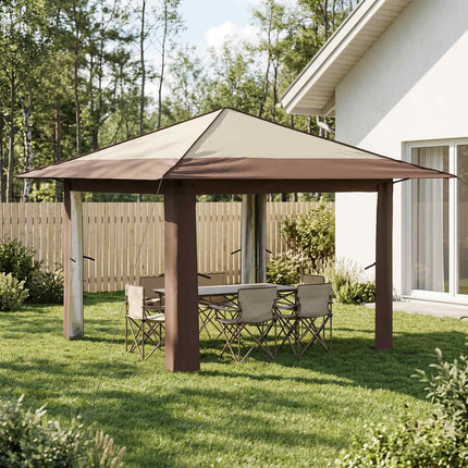 Gazebo uden Sider Creme og Brun 210D Oxford med sølvbelægning