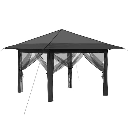 Gazebo med 4 Sider 3,3 x 3,3 m Lysegrå og antracit