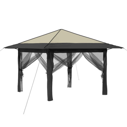 Gazebo med 4 Sider 3,3 x 3,3 m Creme og antracit