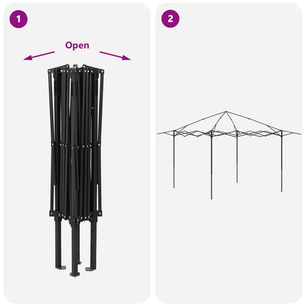 Gazebo med 4 Sider 3,3 x 3,3 m Creme og antracit