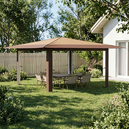 Gazebo uden Sidevæg 4 x 4 m Beige og Brun