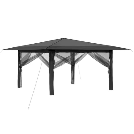 Gazebo med 4 Sider 4 x 4 m Lysegrå og antracit