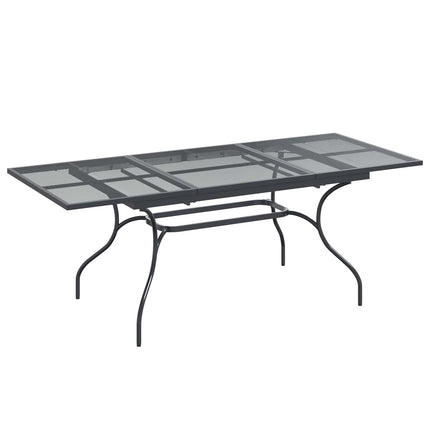 Have Spisebordssæt 9 pcs Antracit 212 x 90 x 76 cm Mesh og Stål