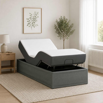 Elektrisk Justerbar Sengetramme Mørkegrå 200 x 80 x 33,5 cm