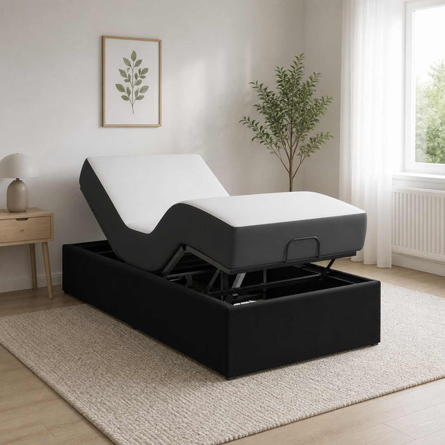 Elektrisk Justerbar Sengetramme Sort 200 x 80 x 33,5 cm Stål