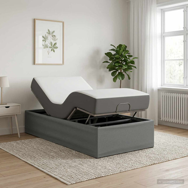 Elektrisk Justerbar Sengetramme Mørkegrå 200 x 90 x 33,5 cm