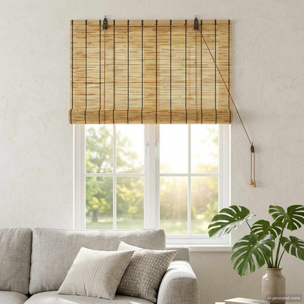 Rullegardin Naturfarvet 80 x 160 cm Rør