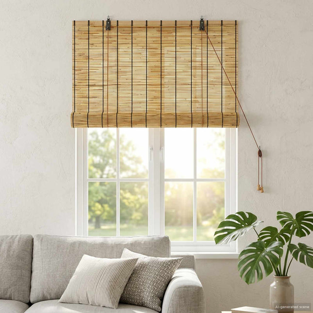 Rullegardin Naturfarvet 80 x 160 cm Rør