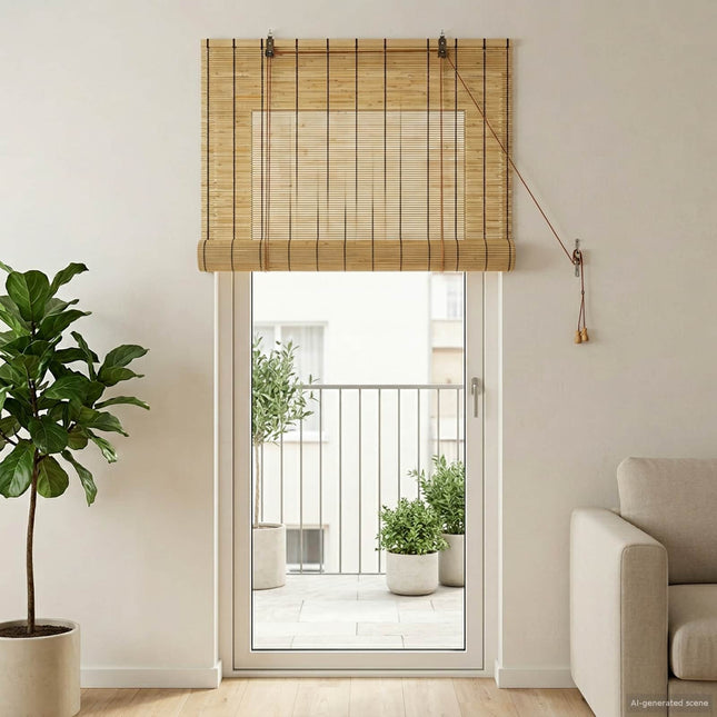 Rullegardin Naturfarvet 80 x 220 cm Rør