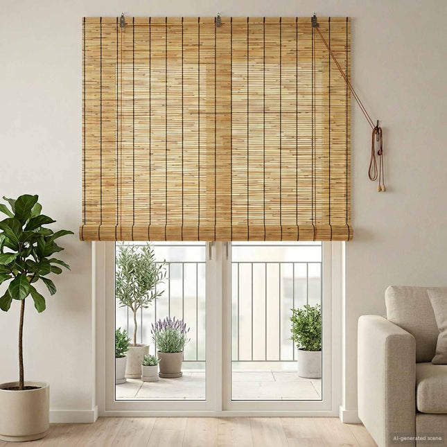 Rullegardin Naturfarvet 140 x 220 cm Rør