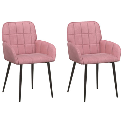 Spisestole 2 pcs Velour (V) Lyserød 56,5 x 50 x 86 cm