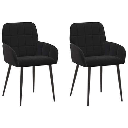 Spisestole 2 pcs Velour (V) Sort 56,5 x 50 x 86 cm