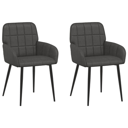 Spisestole 2 pcs Kunstlæder Sort 56,5 x 50 x 86 cm