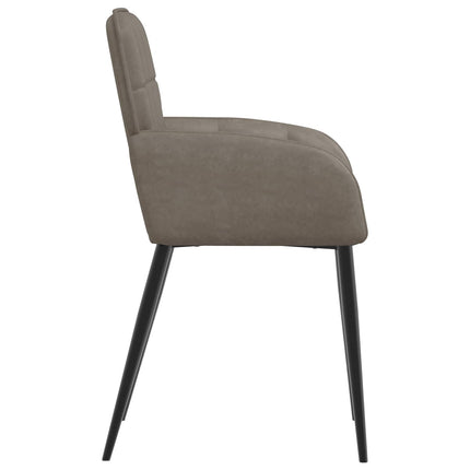 Spisestole 2 stk. Kunstlæder Grå 56,5 x 50 x 85 cm