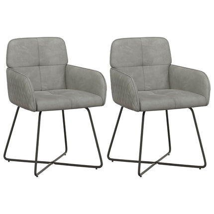 Spisestole 2 pcs Velour (V) Lysegrå 59 x 56,5 x 86 cm