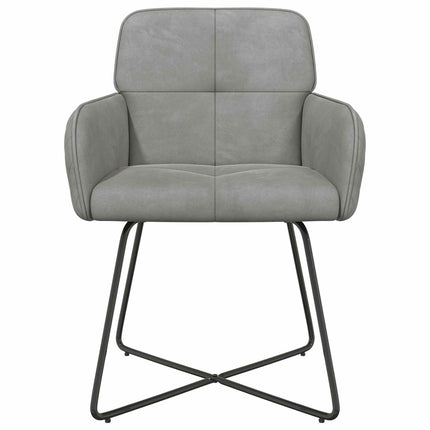 Spisestole 2 stk. Fløjl Lysegrå 59 x 56,5 x 86 cm