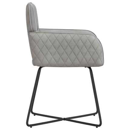 Spisestole 2 stk. Fløjl Lysegrå 59 x 56,5 x 86 cm