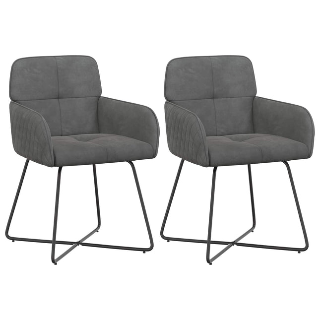 Spisestole 2 pcs Velour (V) Mørkegrå 59 x 56,5 x 86 cm