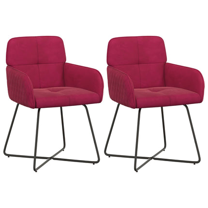 Spisestole 2 pcs Velour (V) Vinrød 59 x 56,5 x 86 cm