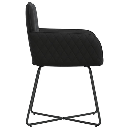 Spisestole 2 stk. Fløjl Sort 59 x 56,5 x 86 cm