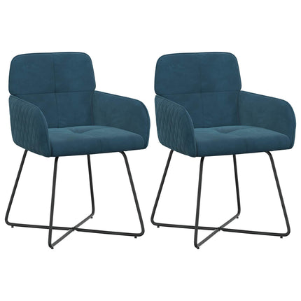 Spisestole 2 pcs Velour (V) Blå 59 x 56,5 x 86 cm
