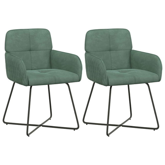 Spisestole 2 pcs Velour (V) Havgrøn 59 x 56,5 x 86 cm