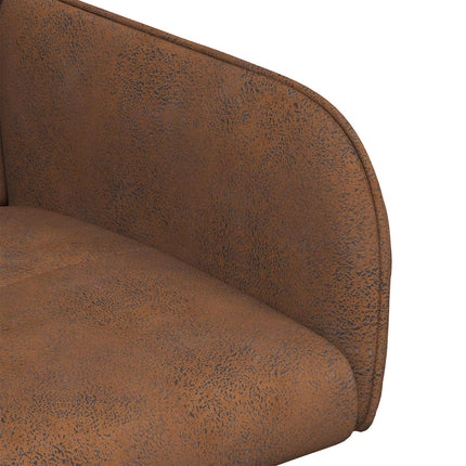 Spisestole 2 stk. Faux Suede Læder Brun 59 x 56,5 x 85 cm