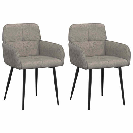 Spisestole 2 pcs Faux Suede Læder Lysegrå 59 x 56,5 x 85 cm