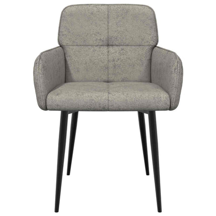 Spisestole 2 stk. Faux Suede Læder Lysegrå 59x56,5x85cm