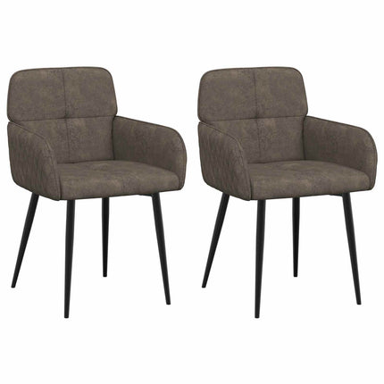 Spisestole 2 pcs Faux Suede Læder Mørkegrå 59 x 56,5 x 85 cm