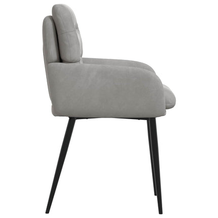 Spisestole 2 stk. Fløjl Lysegrå 59 x 59,5 x 90 cm
