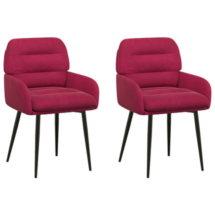 Spisestole 2 pcs Velour (V) Vinrød 59 x 59,5 x 90 cm