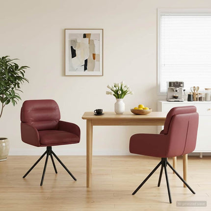 Svingende Spisestole 2 pcs Kunstlæder Vinrød 59 x 59,5 x 90 cm