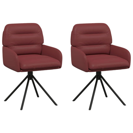 Svingende Spisestole 2 pcs Kunstlæder Vinrød 59 x 59,5 x 90 cm