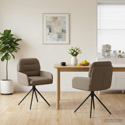 Svingende Spisestole 2 stk. Kunstlæder Cappuccino 59x59,5x90cm