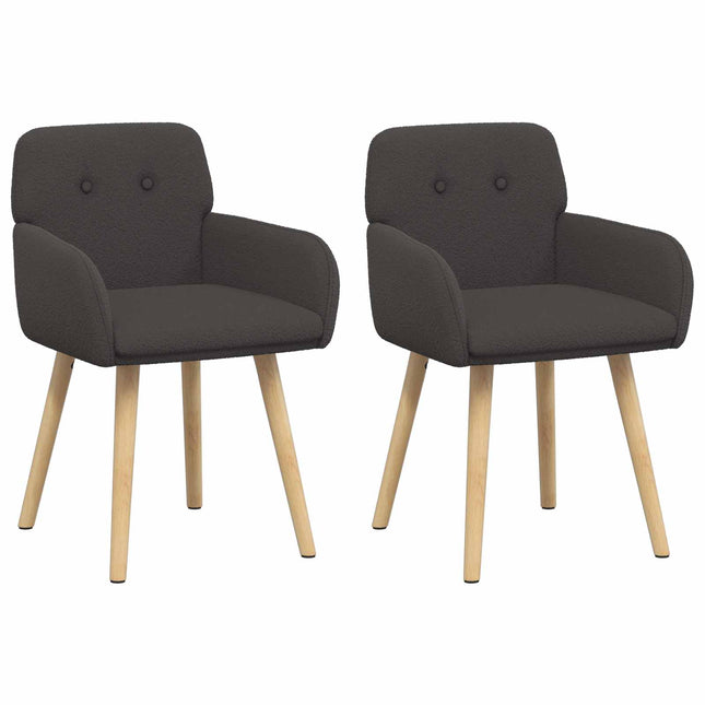 Spisestole 2 pcs Bouclé Mørkegrå 59 x 56 x 86 cm
