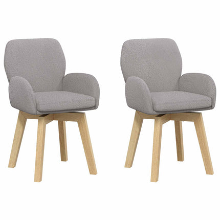 Svingende Spisestole 2 pcs Bouclé Lysegrå 54 x 58 x 87 cm