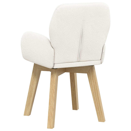 Svingende Spisestole 2 stk. Bouclé Cremefarvet 54 x 58 x 87 cm