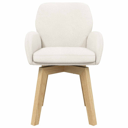 Svingende Spisestole 2 stk. Bouclé Cremefarvet 54 x 58 x 87 cm