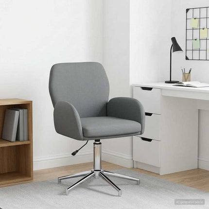 Svingbar skrivebordsstol 54 x 58 x 90 cm Mørkegrå Stof