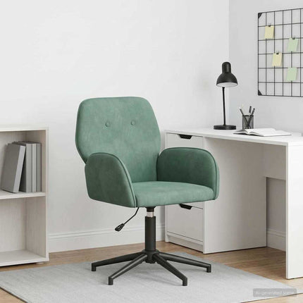Svingbar skrivebordsstol 54 x 55 x 90 cm Havgrøn Velour (V)