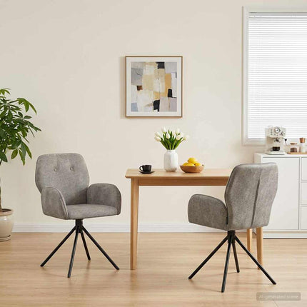 Svingende Spisestole 2 pcs Faux Suede Læder Lysegrå