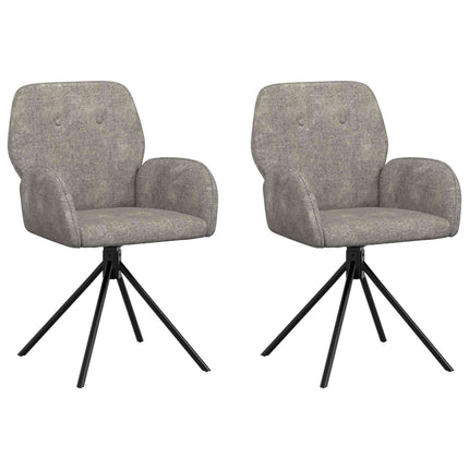 Svingende Spisestole 2 pcs Faux Suede Læder Lysegrå