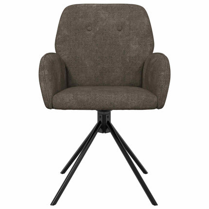 Svingende Spisestole 2 stk. Faux Suede Læder Mørkegrå
