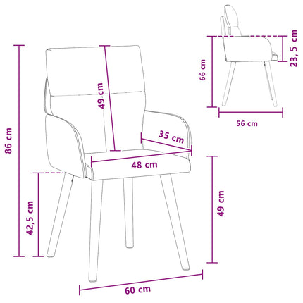 Spisestole 2 stk. Stof Mørkegrå 60 x 56 x 96 cm