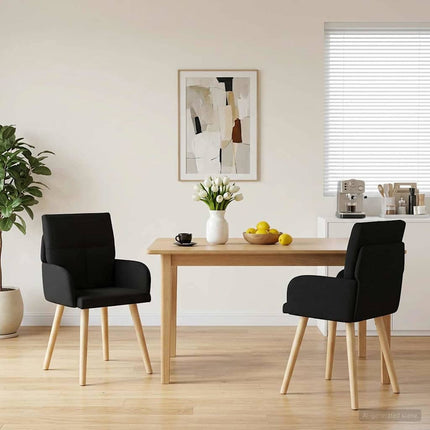 Spisestole 2 stk. Stof Sort 60 x 56 x 96 cm